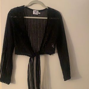 Princess Polly Black Tie Top, Size 2.